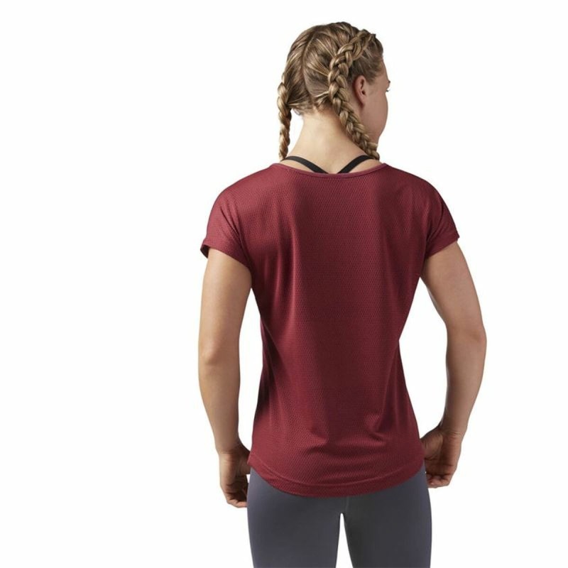 T-shirt à manches courtes femme Reebok Work Mesh Rouge foncé