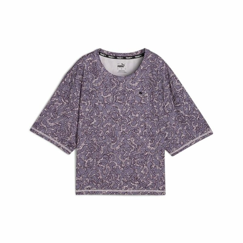 T-shirt à manches courtes femme Puma Train Favorite Aop Crop Mujer Violet