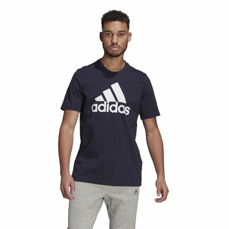 T-shirt à manches courtes homme  Essentials Big Logo  Adidas Legend Ink  Bleu