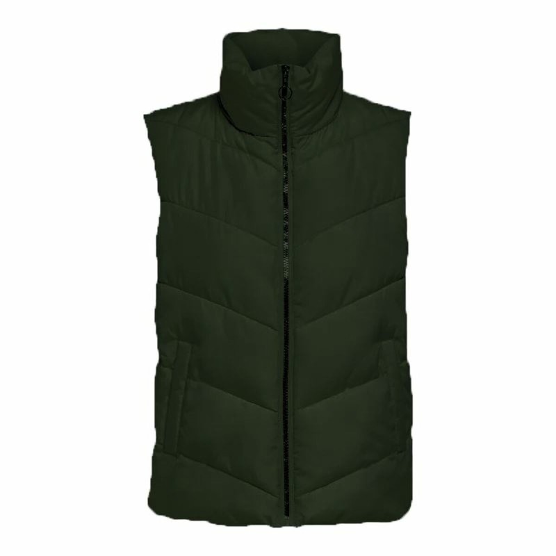 Gilet Femme Jack & Jones Jdyfinno Life Short Padd Vert foncé