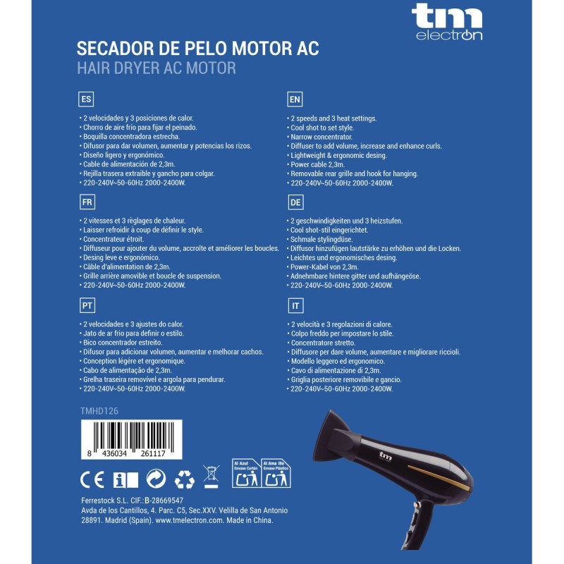 Sèche-cheveux TM Electron 2400 W