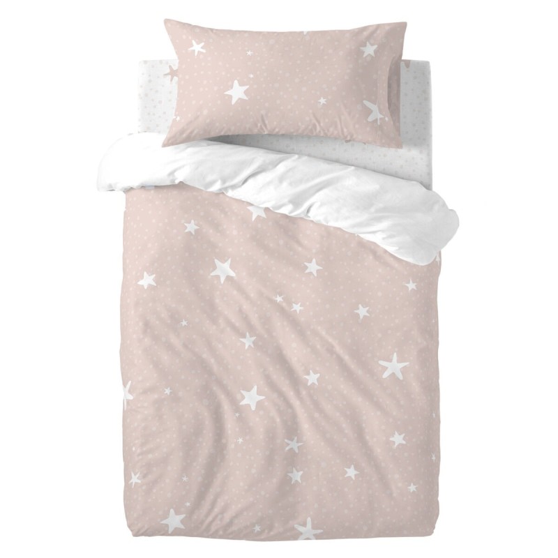 Parure de couette HappyFriday Basic Kids Rose Lit de bébé 2 Pièces