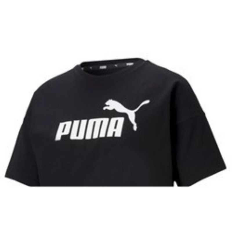 T-shirt à manches courtes femme Puma CROPPED LOGO TEE 586866 01  Noir