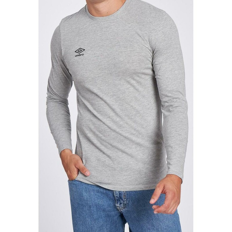 T-shirt à manches longues homme Umbro SMALL LOGO LS TEE 65775U B43  Gris