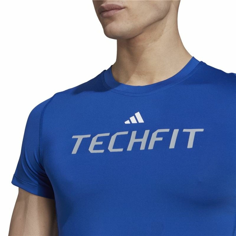 T-shirt à manches courtes homme Adidas techfit Graphic  Bleu