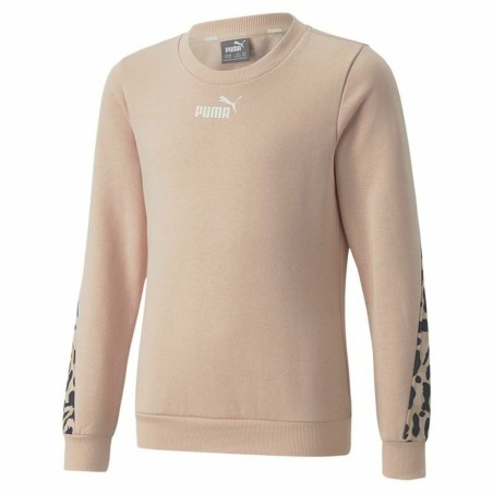 Sweat-shirt sans capuche fille Puma Alpha Crew Neck Beige Léopard Rose