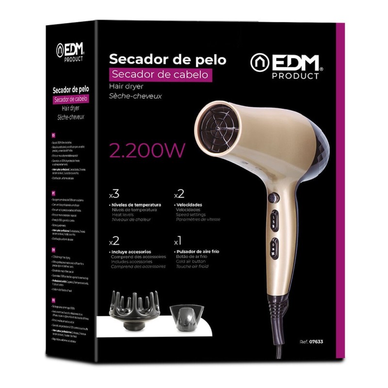 Sèche-cheveux EDM 07633 2200 W Multicouleur