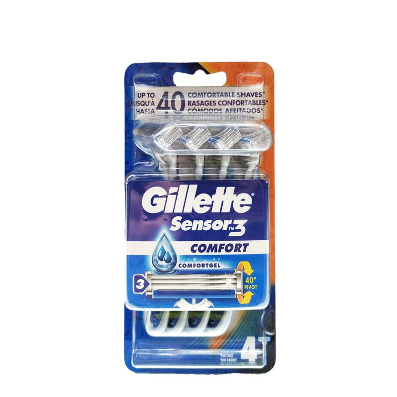 Rasoir Gillette Sensor 3 Confort (4 Unités)