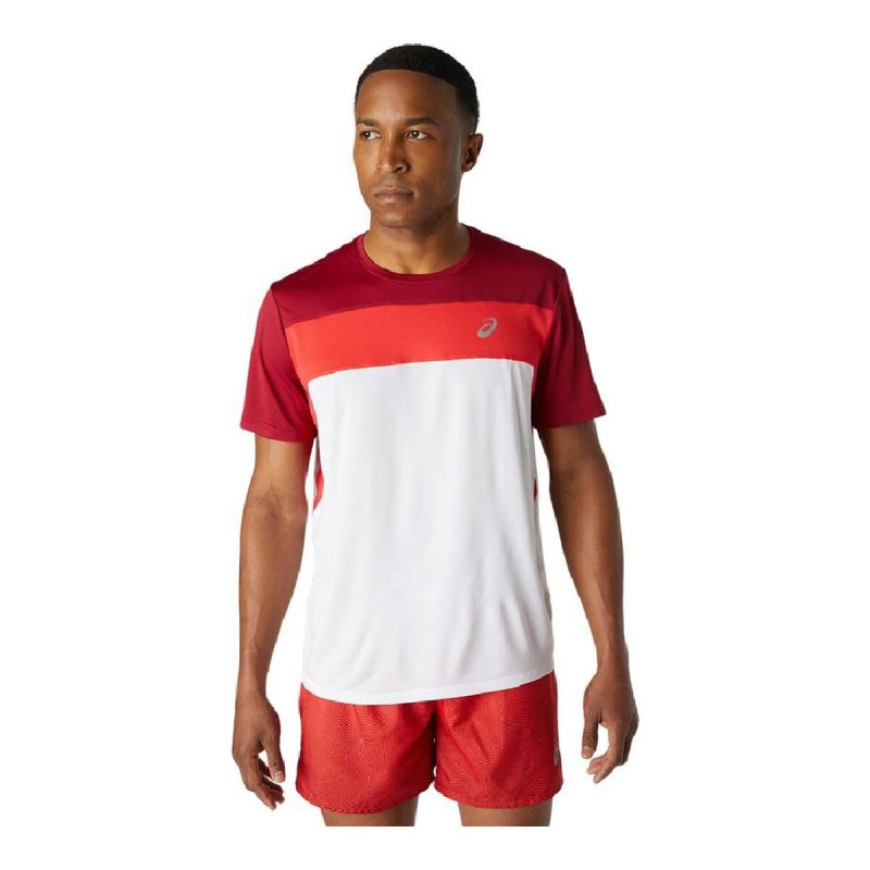 T-shirt à manches courtes homme Asics Race Blanc Rouge