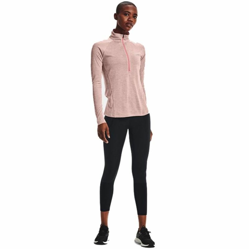 T-shirt à manches courtes femme Under Armour  Tech 1/2 Zip Rose