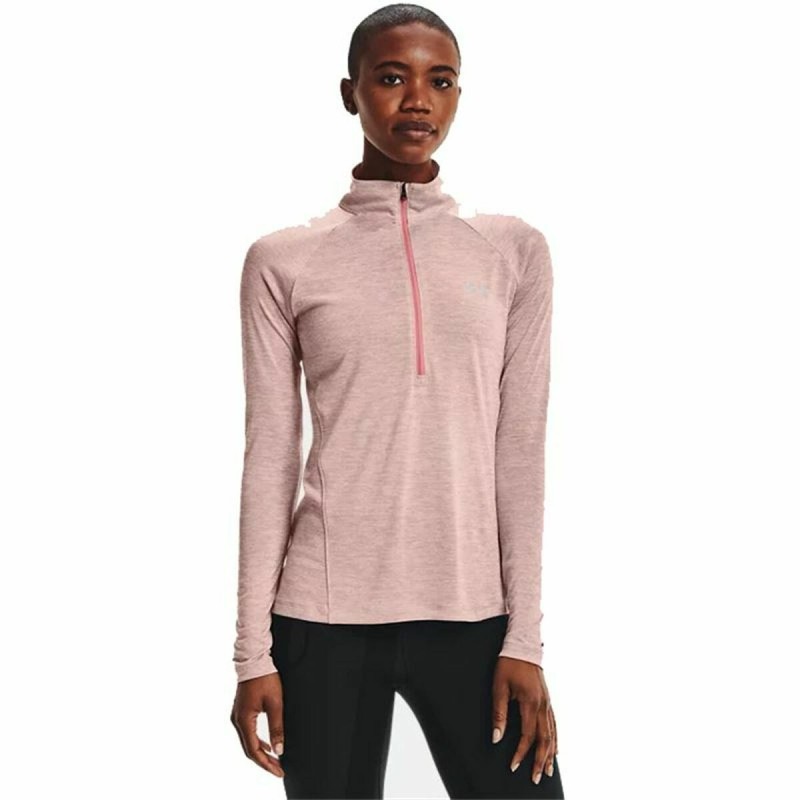 T-shirt à manches courtes femme Under Armour  Tech 1/2 Zip Rose