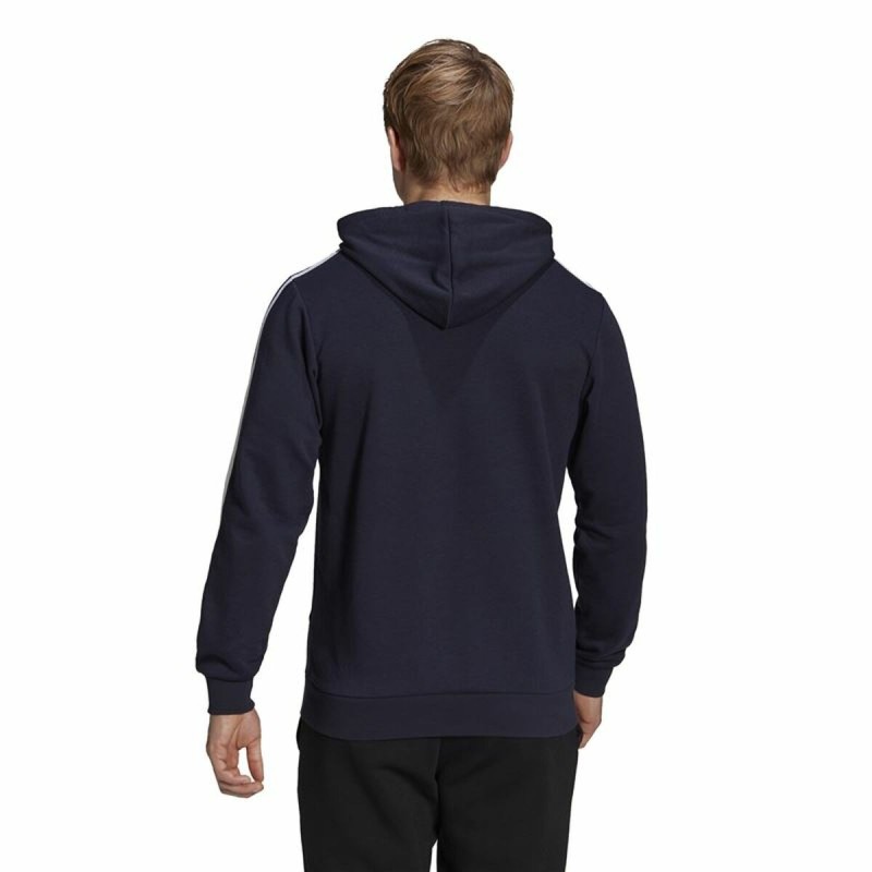 Sweat à capuche homme Adidas Essentials 3 Stripes Blue marine