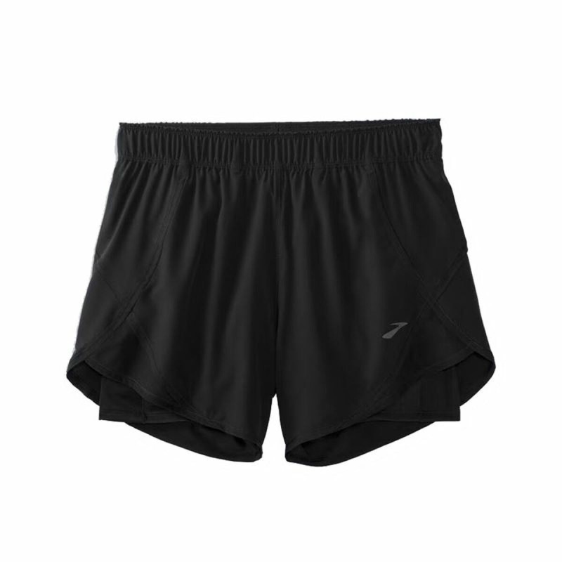 Short de Sport pour Femme Brooks Chaser 5" 2-in-1 Noir