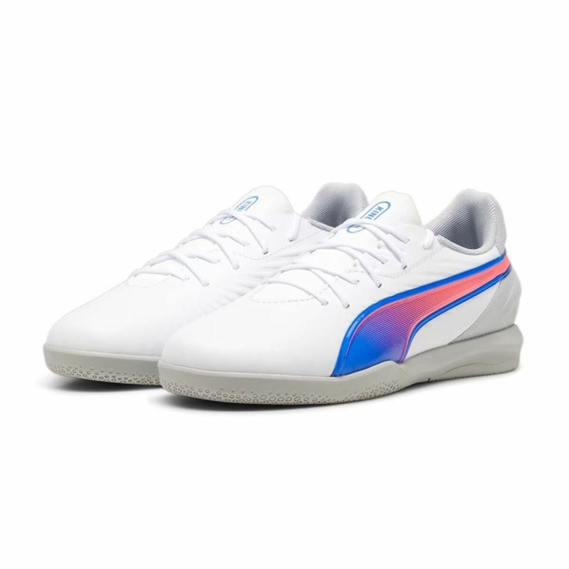 Chaussures de Futsal pour Enfants Puma King Match It Blanc