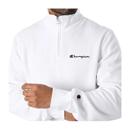 Sweat sans capuche homme Champion HALF ZIP SWEATSHIRT 220263 WHT Blanc