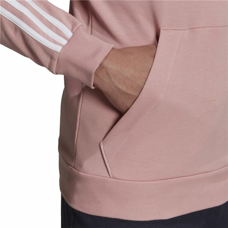 Sweat à capuche homme Adidas Essentials Wonder Mauve 3 Stripes Rose