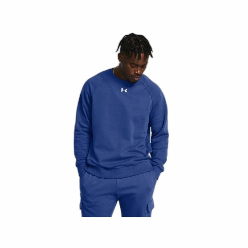 Sweat sans capuche homme Under Armour Rival Fleece Crew Bleu