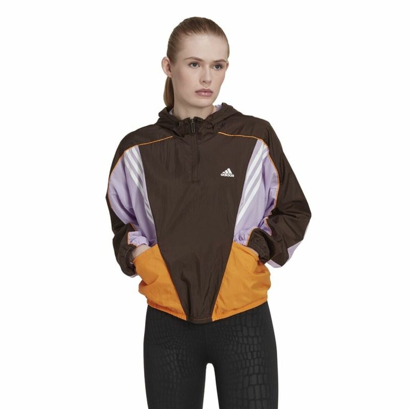 Sweat à capuche femme Adidas Hyperglam Marron