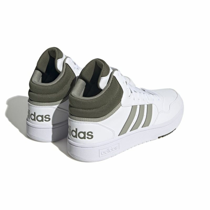 Chaussures de Basket-Ball pour Adultes Adidas Hoops 3.0 Mid Blanc