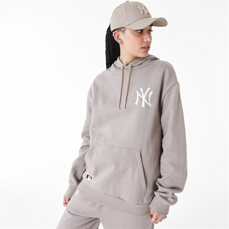 Sweat à capuche femme New Era League Essential New York Marron