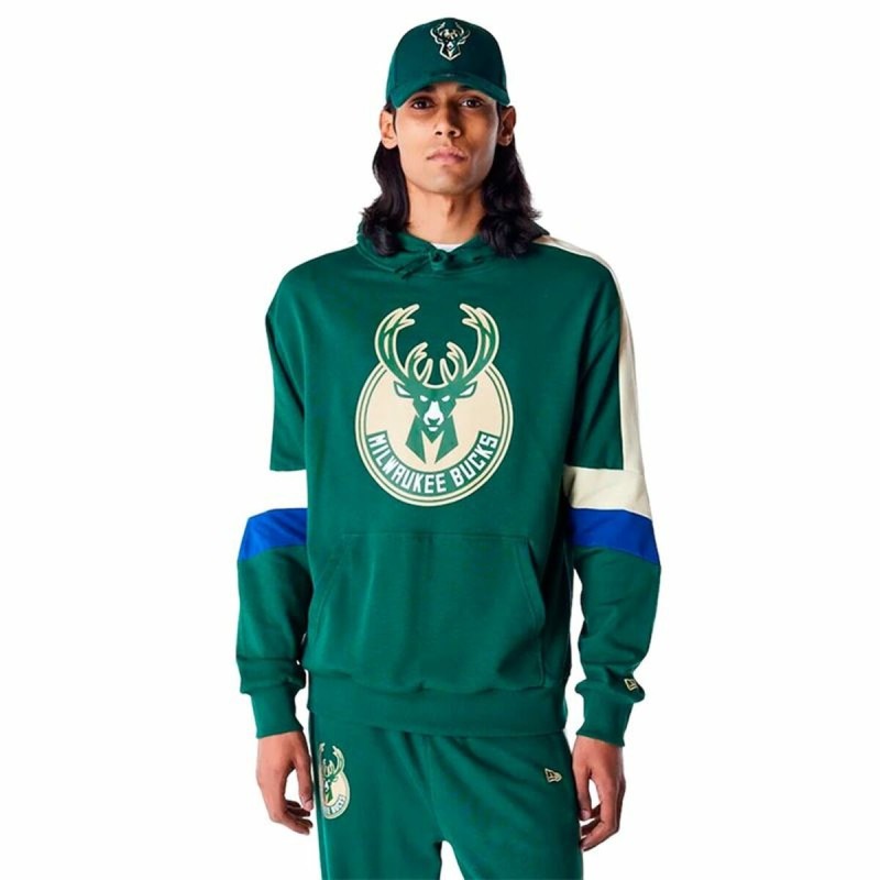 Sweat à capuche homme New Era COLOUR BLOCK OS Milwaukee Bucks