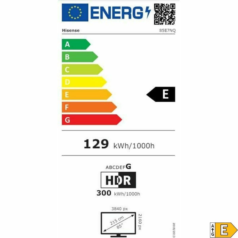 TV intelligente Hisense 85E7NQ       85 85" 4K Ultra HD HDR D-LED QLED