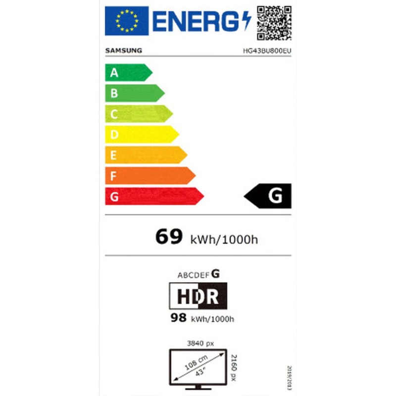 TV intelligente Samsung HG43BU800EUXEN 4K Ultra HD 43"