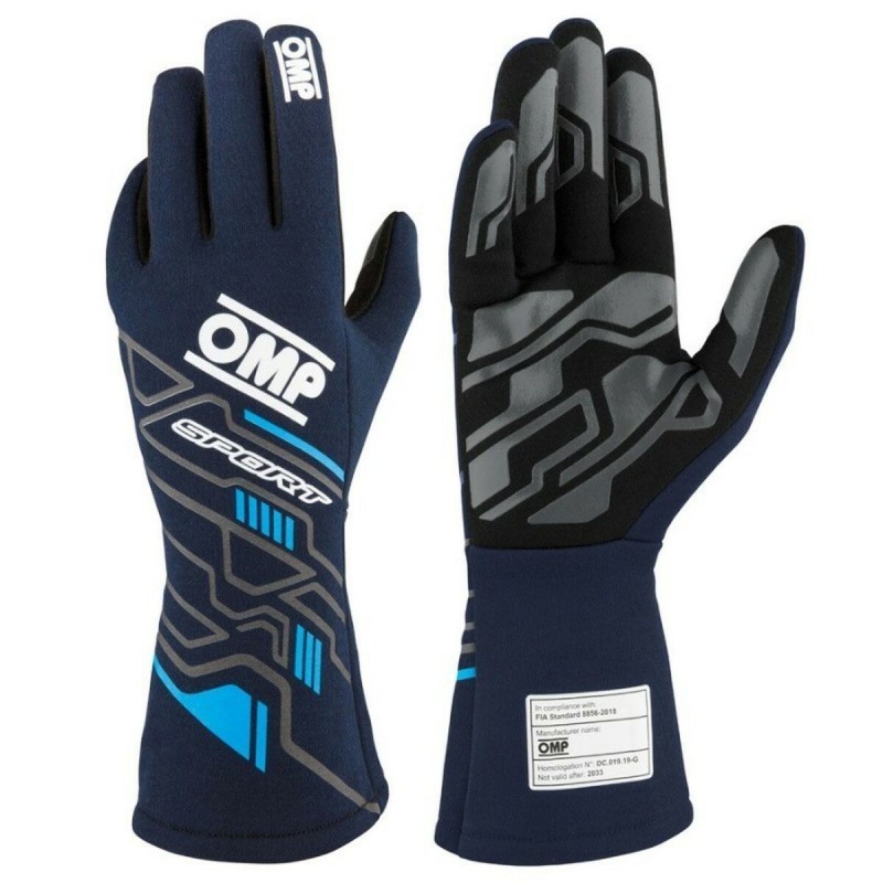 Gants de karting OMP MY2025 Bleu Blue marine FIA 8856-2018