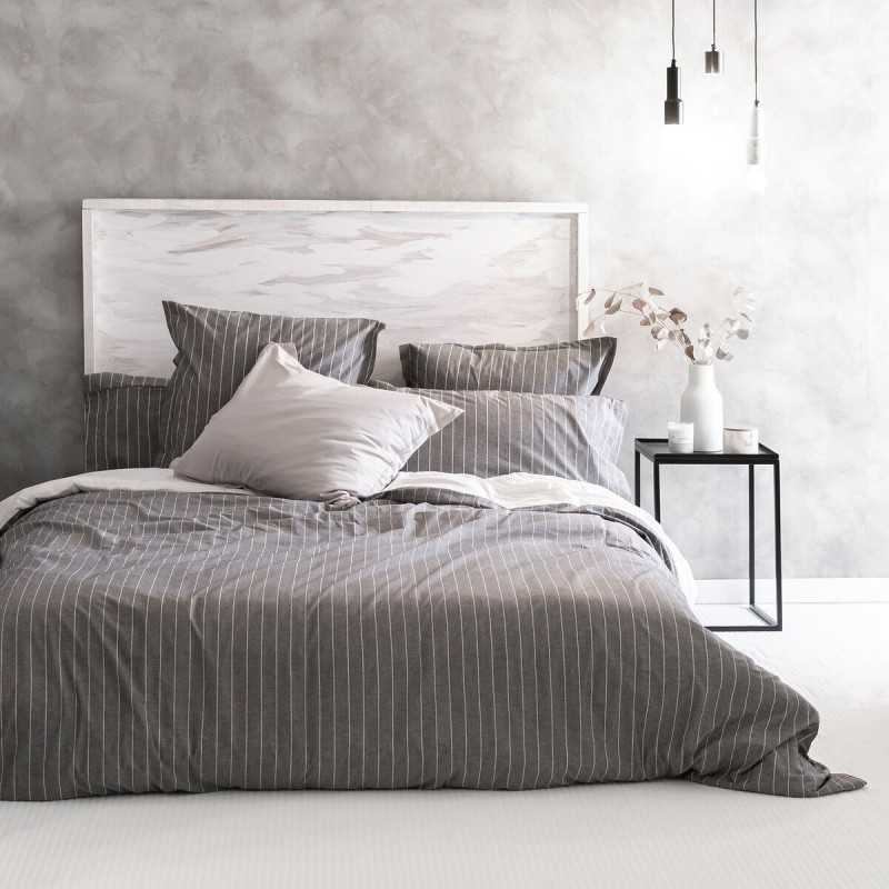 Housse de Couette HappyFriday BASIC Gris Lit 1 persone 180 x 220 cm