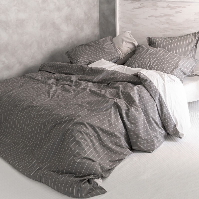 Housse de Couette HappyFriday BASIC Gris Lit 1 persone 180 x 220 cm