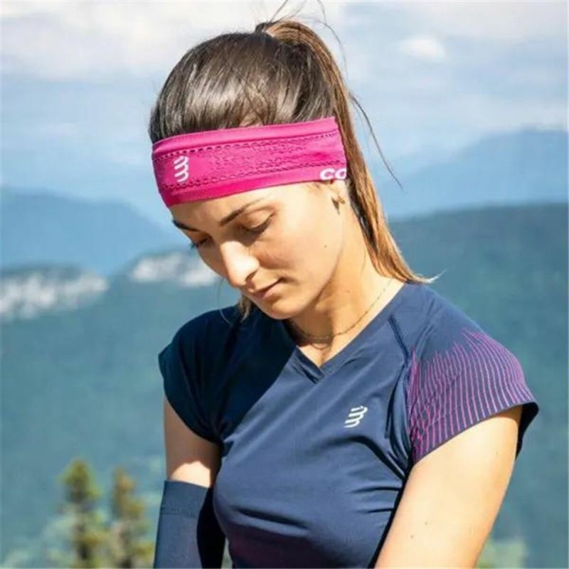 Bandeau de Sport pour la Tête Compressport Thin On/Off Rose Fuchsia