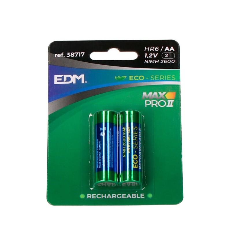 Piles Rechargeables EDM 38717 Max Pro II Eco-Series 2600 mAh 1