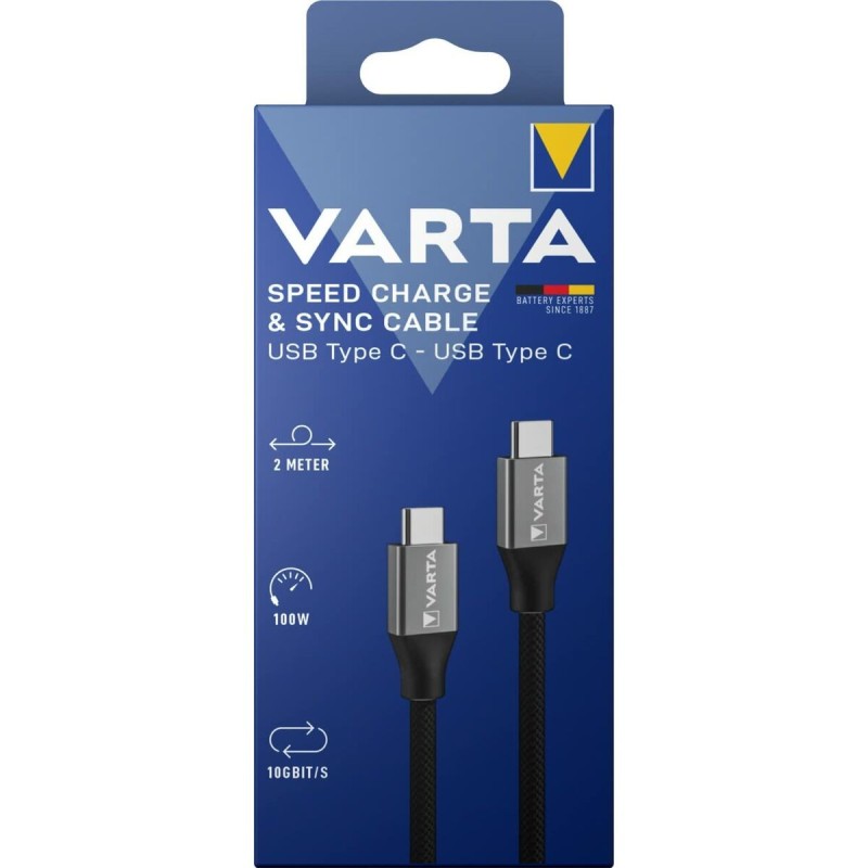 Câble USB-C Varta 2 m Noir