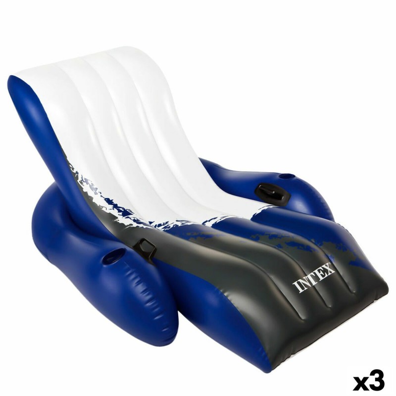 Fauteuil de piscine gonflable Intex Floating Recliner Bleu Blanc 180