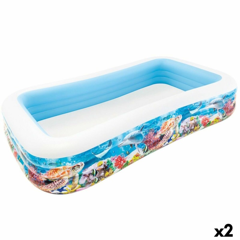 Pataugeoire gonflable pour enfants Intex Tropical 1020 L 305 x 56 x 183 cm (2 Unités)