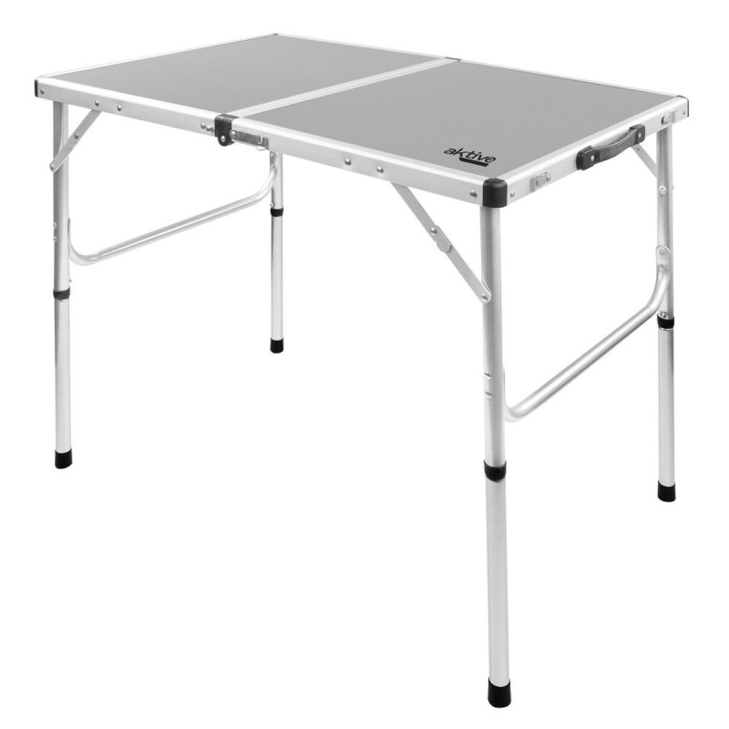 Table Piable Aktive Camping Gris 90 x 70 x 60 cm (2 Unités)