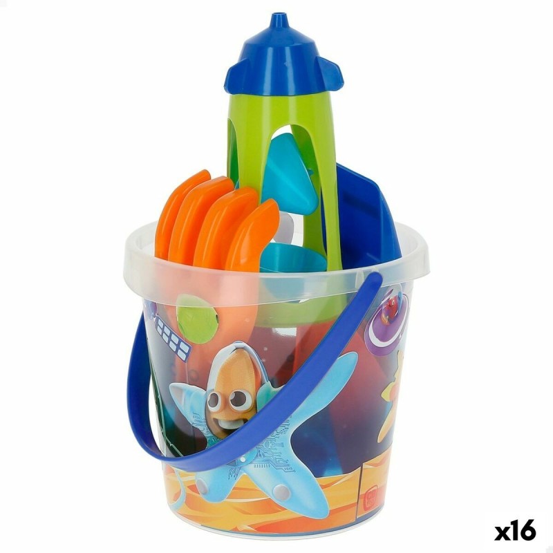 Set de jouets de plage Colorbaby Mr Craby Ø 18 cm polypropylène (16 Unités)