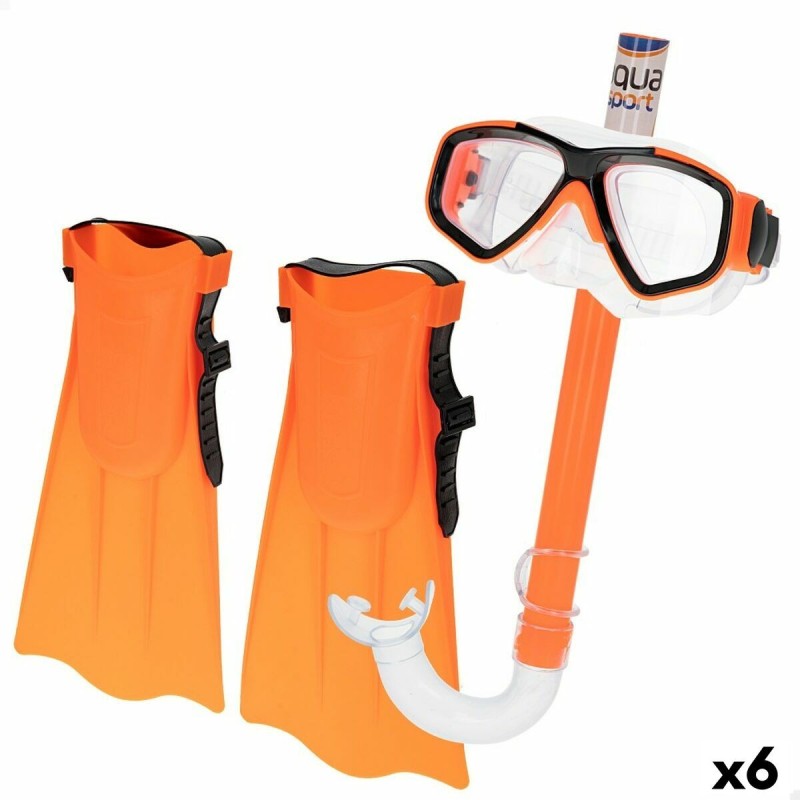 Lunettes de Plongée avec Tube et Palmes Colorbaby (6 Unités)