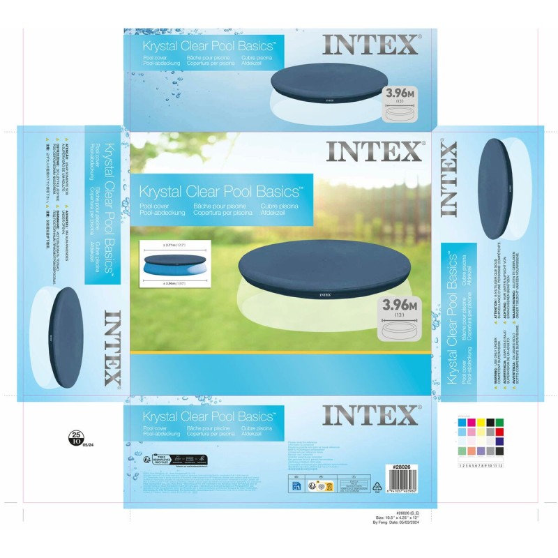 Bâches de piscine Intex Blue marine Ø 396 cm Rond (4 Unités)