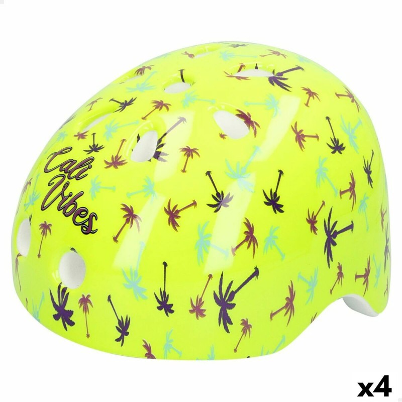 Casque de Cyclisme pour Enfants Colorbaby Neon Cali Vibes Jaune (4 Unités)