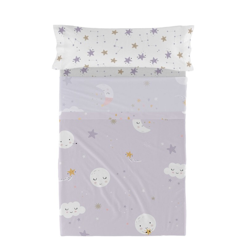 Jeu de draps HappyFriday Moshi Moshi Moons Multicouleur Lit 1 persone 2 Pièces