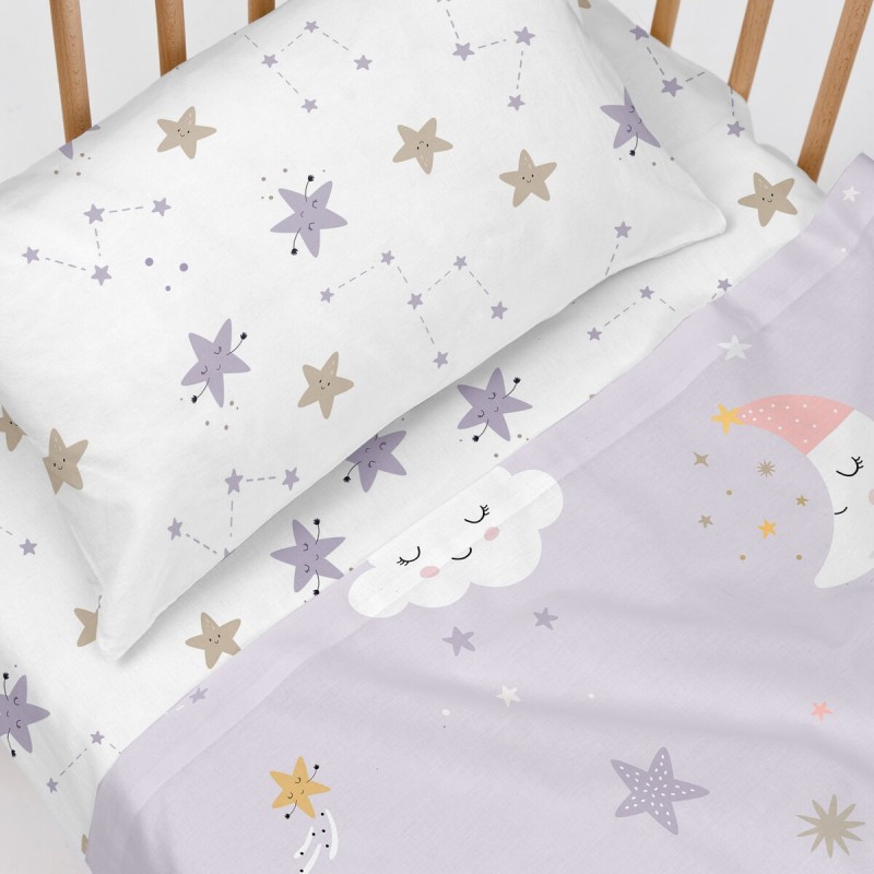 Drap housse HappyFriday Moshi Moshi Moons Multicouleur 60 x 120 x 14 cm