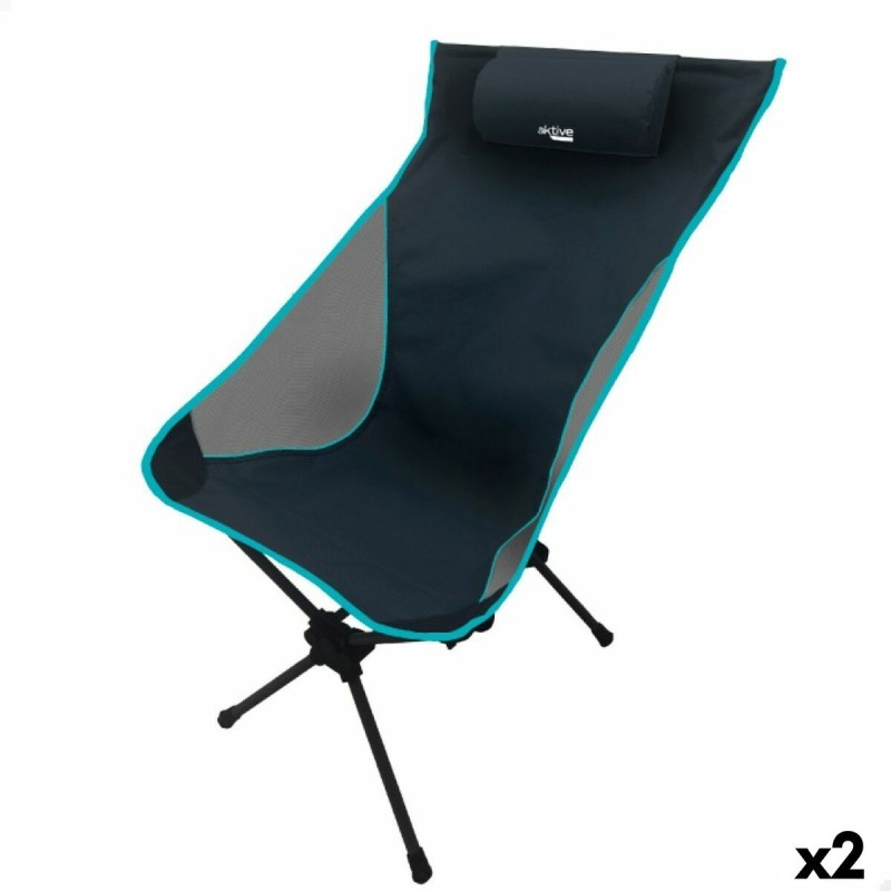 Chaise de camping pliante Aktive 61 x 99 x 55 cm (2 Unités)