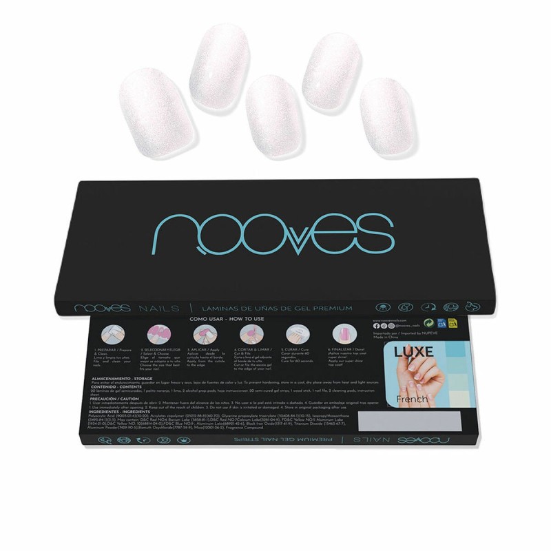 Feuilles de gel pour ongles Nooves White pearl (20 Unités)