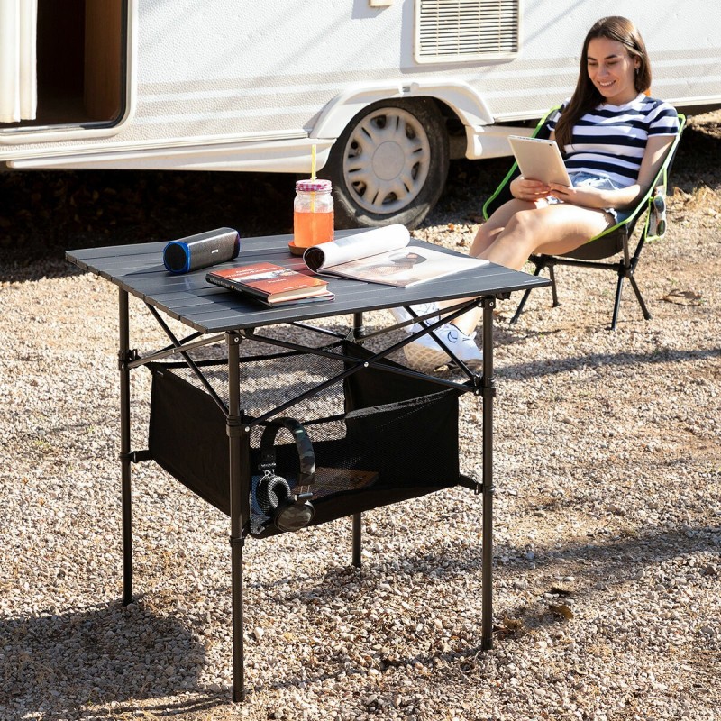 Table de Camping Pliante avec Panier et Housse Folble InnovaGoods