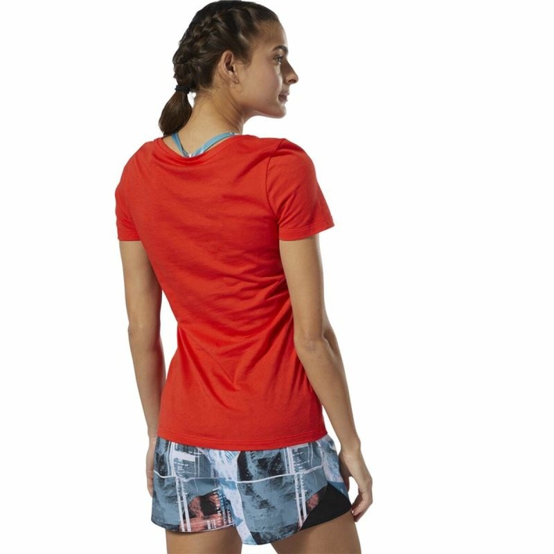 T-shirt à manches courtes femme Reebok Scoop Neck Rouge