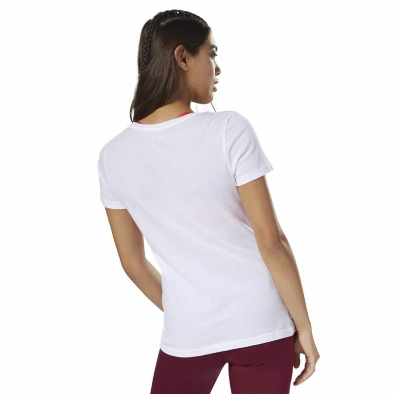 T-shirt à manches courtes femme Reebok Scoop Neck Blanc