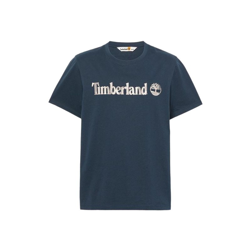 T-shirt à manches courtes homme Timberland Kennebec River Camo Linear Logo Bleu