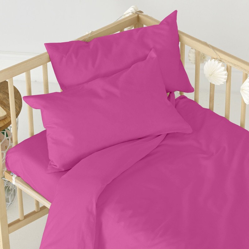 Drap housse HappyFriday BASIC KIDS Fuchsia 70 x 140 x 14 cm