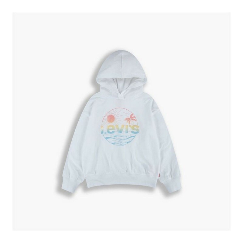 Sweat-shirt à capuche fille Levi's Oversized Blanc